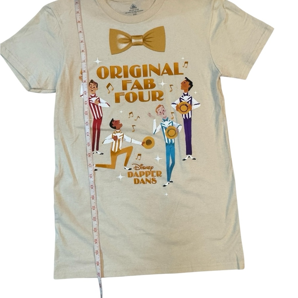 Disney Parks Dapper Dans Graphic T-Shirt Small Beige Cotton / NWOT - Picture 3 of 4